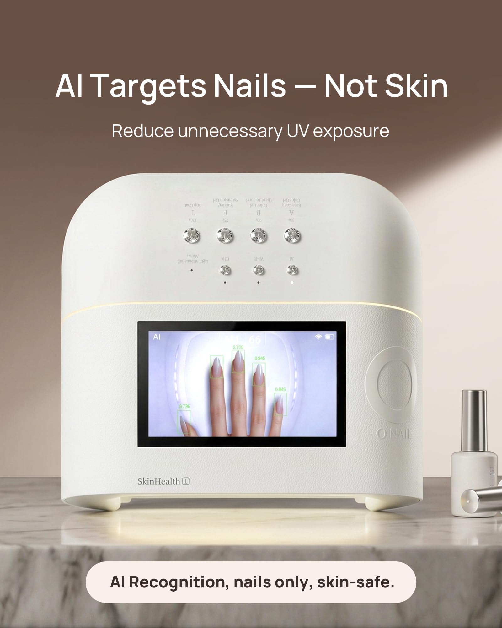 AI Health UV LED Nail Lamp-ONAIL AI Precision Scan,Reduce Excess